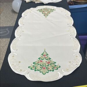 Holiday table runner smooth fabric Imported from Germany NWT